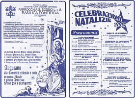 Gli Auguri della Comunit e del Parroco con il calendario delle celebrazioni natalizie