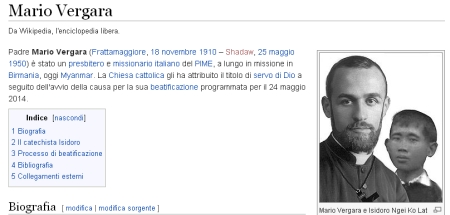 Biografia di Mario Vergara e di Isidoro Ngej Ko Lat su Vikipedia