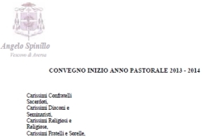 Lettera-annuncio del Convegno Pastorale di settembre 2013