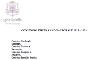 Lettera-annuncio del Convegno Pastorale di settembre 2013