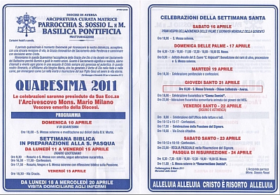 Leggi il programma di Quaresima e Pasqua 2011 in PDF